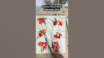 6 Abstract Mixed Media Watercolor Minis #shorts #mixedmedia #watercolorpainting