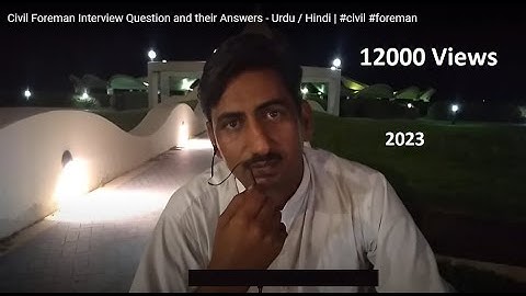 Civil Foreman Interview Question and their Answers - Urdu / Hindi | #civil #foreman