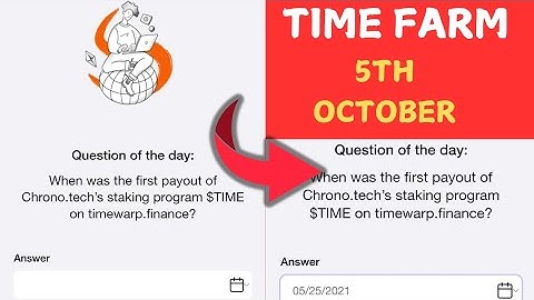 Timefarm question of the day for 5th October  / time farm