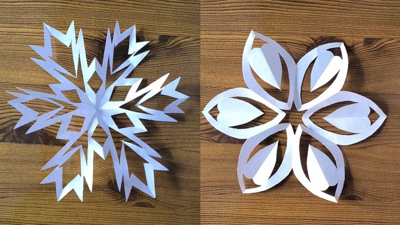 DIY making Easy paper snowflake ❄️❄️ ideas ☝🏻#diy#papercrafts#snowflake 
