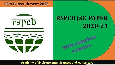 RSPCB JSO PAPER 2020-21 I JSO MCQ I RSPCB  Exam Paper I