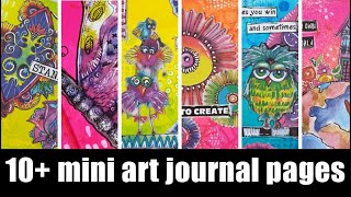 10  mini art journal pages