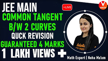 4 Marks Guaranteed in JEE Mains | Common Tangents Between 2 Curves By Neha Ma
