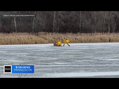 Firefighters in Prior Lake rescue deer trapped on thin ice