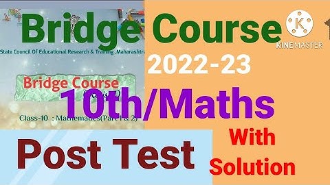 Std:10th||Mathematics||Bridge Course Post Test||English & SemiEnglish||Maths Post Test Class 10