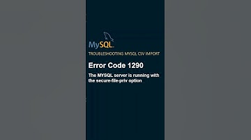 #mysql - Fixing "secure-file-priv" Error in MYSQL CSV Import #shorts