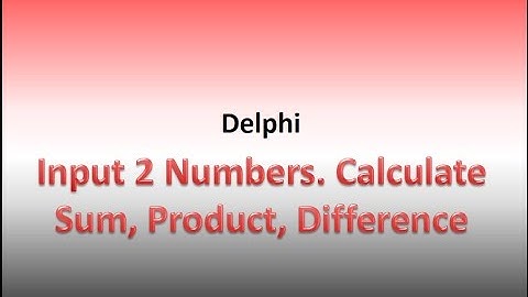 SumDiffProd of Two Numbers