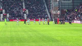 CELTIC RECEIVE HEARTS NON GUARD OF HONOUR
