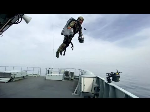 British Royal Marines test jet suit innovation - YouTube