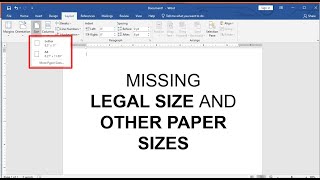 Missing Legal/Long Size and other Page Sizes in MS Word [Fixed] screenshot 4
