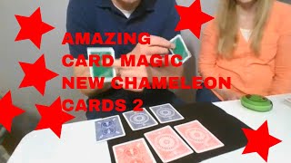 Amazing Card Trick - New Chameleon Cards 2 - Live Performance!