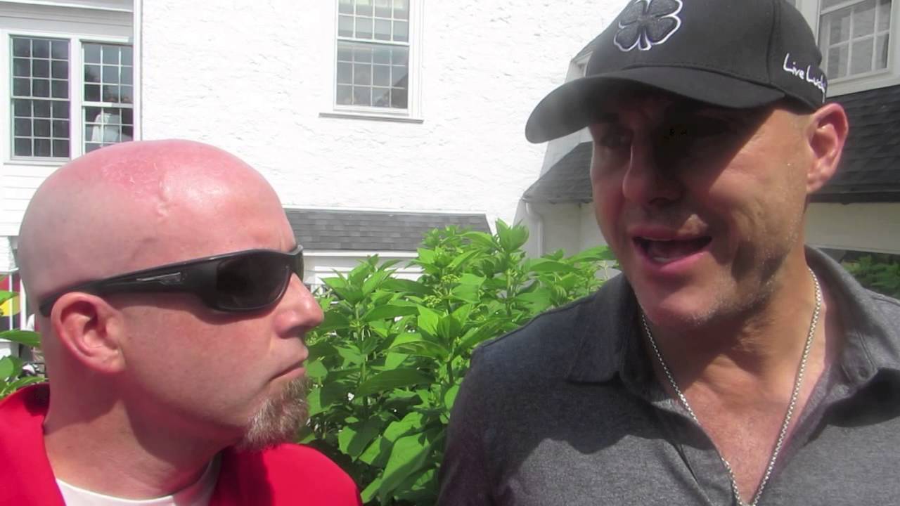rick tocchet and jason myrtetus from the flyers alumni golf outing jason myrtetus flyers