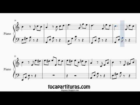 Para Elisa de Beethoven Partitura para Piano Lento Tiempo 72 BPM Vídeo Tutorial