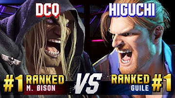 SF6 ▰ DCQ (#1 Ranked M.Bison) vs HIGUCHI (#1 Ranked Guile) ▰ High Level Gameplay