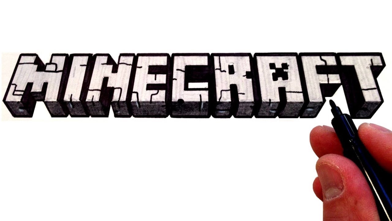 How to Draw the MINECRAFT Logo - YouTube