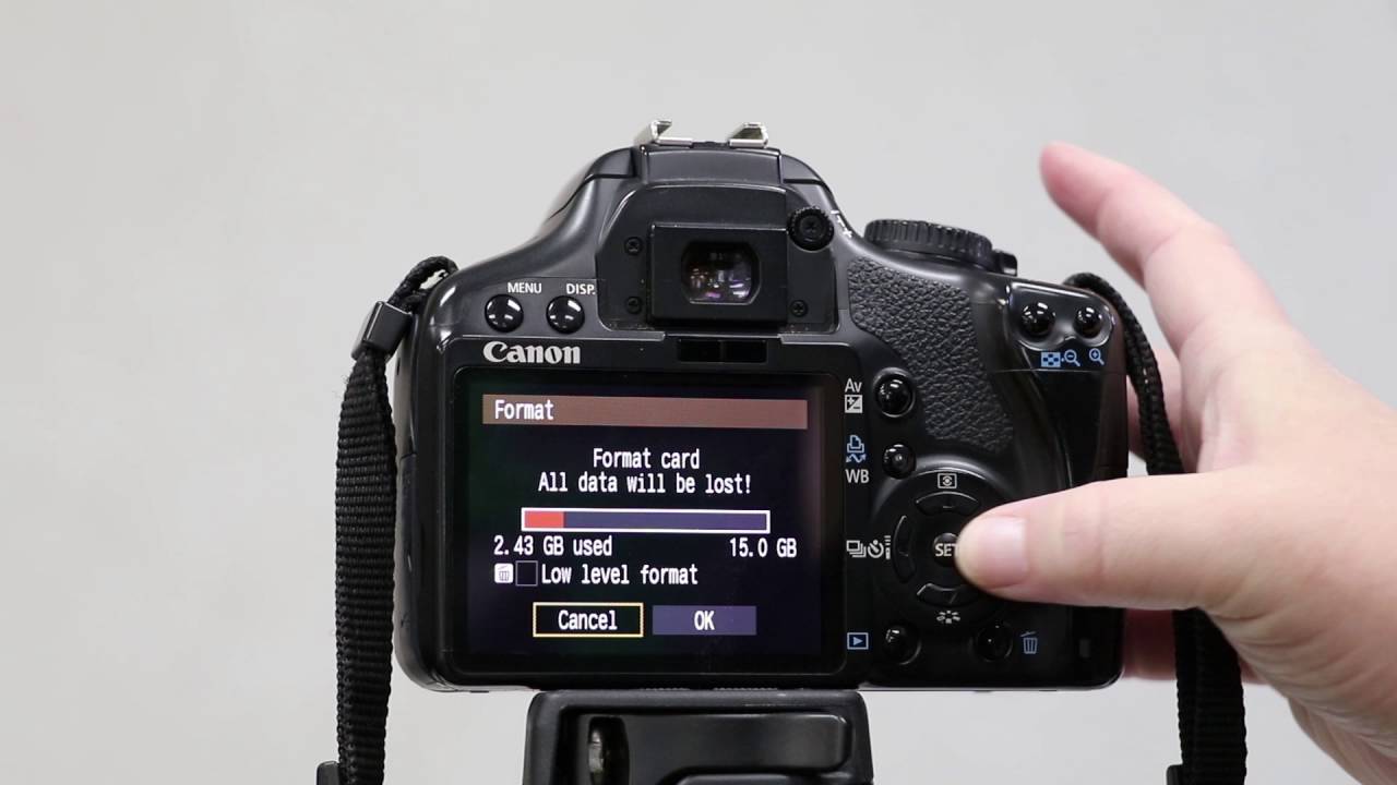 how-to-format-the-memory-card-on-a-canon-xsi-youtube
