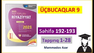 Sinuslar teoremi.Kosinuslar teoremi.Riyaziyyat test toplusu 2023