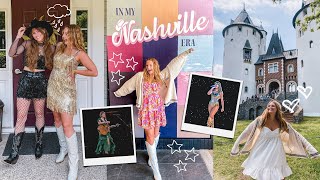 ERAS TOUR NASHVILLE VLOG ⭐️ rain show, last minute FLOOR SEAT, bluebird cafe, Love Story castle, etc