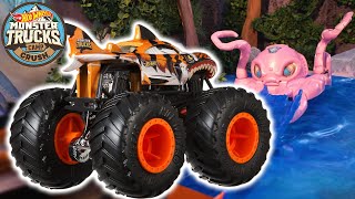 Hot Wheels Monster Trucks Work Together to Find The Missing Trophy 🏆 - Monster Truck Videos for Kids
