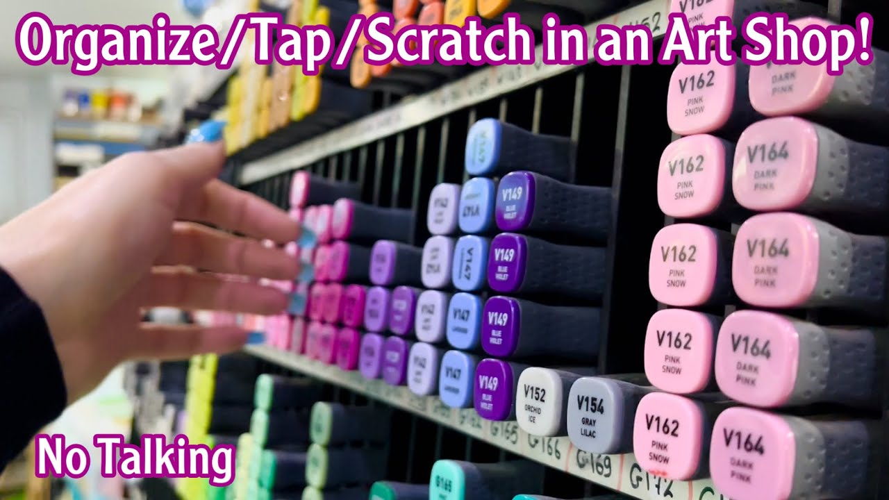 ASMR * Art Supply Shop Tap-through! * Fast Organizing, Tapping & Scratching * No Talking * ASMRVilla