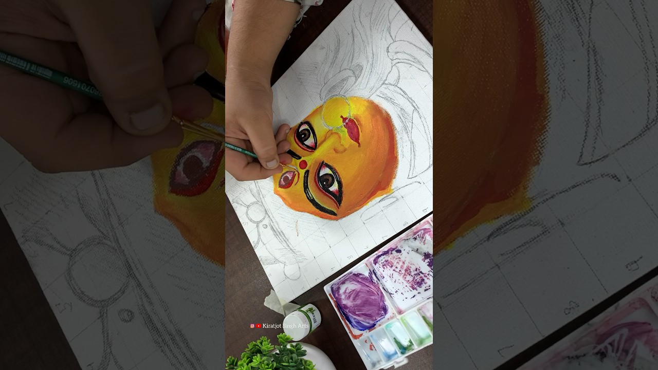 Durga Mata ji Drawing😍|| Acrylic paints || In progress ✨