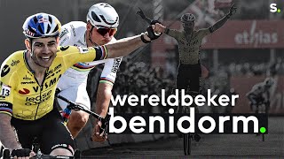 Spektakel troef in Benidorm: Wout van Aert wint ondanks val na krachtmeting met Van der Poel