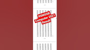 RSMSSB Computer 2021 Result #shorts