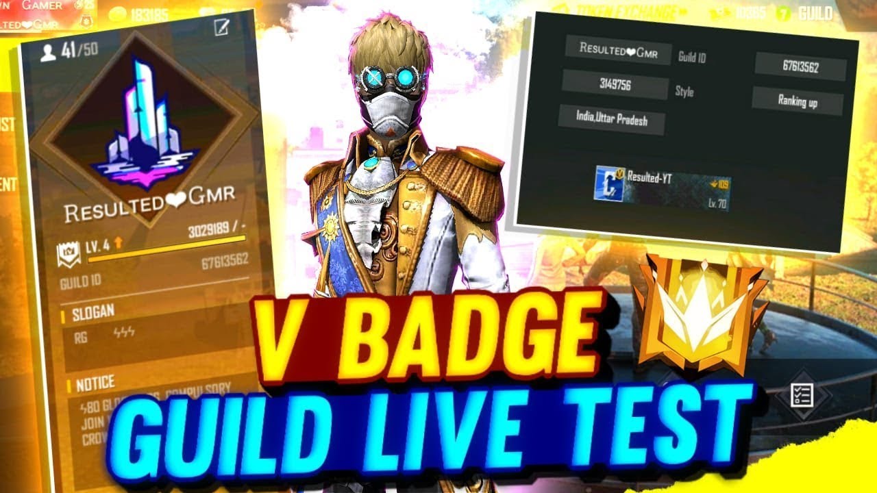 RESULTED GAMER V BADGE GUILD TEST LIVE  2BGAMER FREEFIRELIVE AJJUBHAILIVE AS_GAMINGLIVE