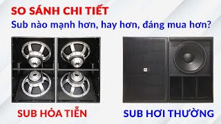 So Sánh Loa Sub Bass 50 Hoả tiễn với loa Sub hơi