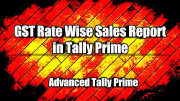 GST Rate Wise Sales Report in Tally Prime(Bengali).