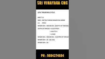 G76 Threading Cycle Format #g76 #g76threadingcycle
