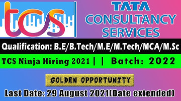 TCS Ninja Hiring 2021 || TCS Recruitment 2021 || Ninja hiring for 2022 || OMG Chaitu