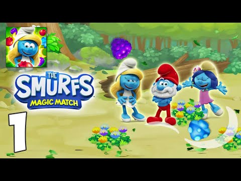 Smurfs Magic Match — Прохождение игрового процесса, часть 1 — уровни 1–20 (Android, iOS) игра «3 в ряд»
