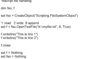 VBScript 9 File handling