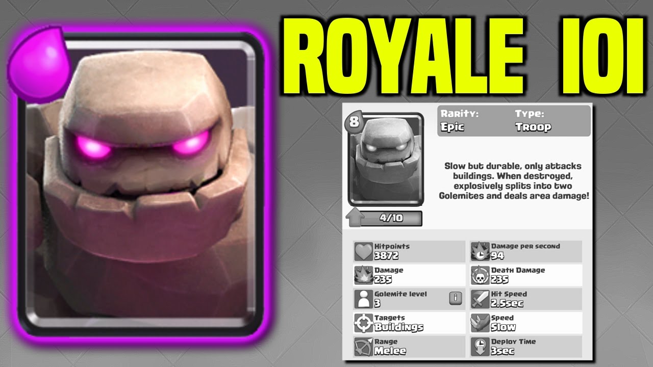 Clash Royale 101 How To Play The Golem Card Offense And Defense Use Youtube