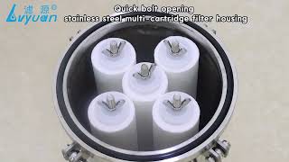 Quick bolt opening stainless steel multi cartridge filter housing