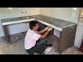 Amazing Construction Reinforced Concrete Kitchen Table & Install Kitchen Table With Ceramic Tiles