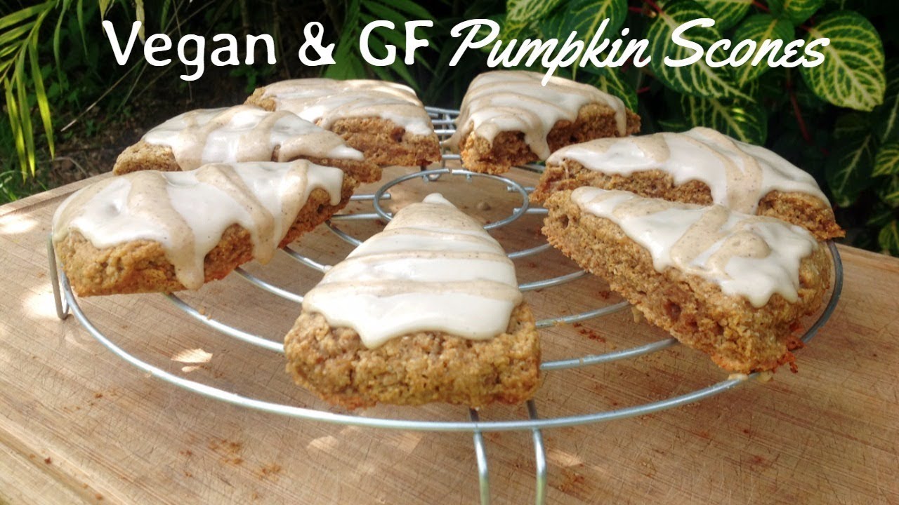 VEGAN & GF PUMPKIN SCONE RECIPE with Spiced Pumpkin Glaze YouTube