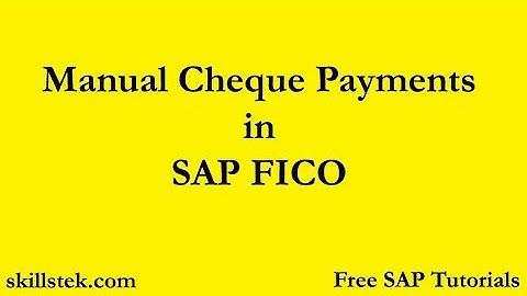 How to do Manual Cheque Payment in SAP FICO - Step by Step process of manual check payment in SAP FI