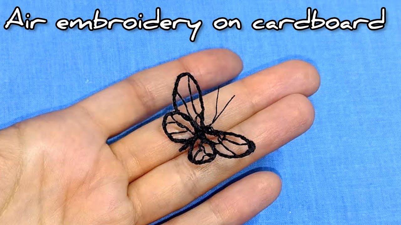NEW 😮 DIY embroidery butterfly, needle lace, air embroidery on cardboard, how to make lace butterfly