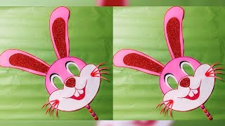 DIY Paper Rabbit Face Mask/ How To Make Paper Rabbit Face Mask For Kids/Paper Bunny Face Mask..😍😍