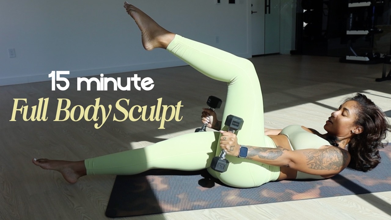 15 MIN FULL BODY SCULPT WORKOUT 🔥 Tone & Strengthen ( Equipment ...