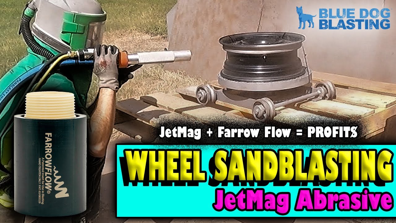 Sandblasting Rim / Wheel with JetMag Abrasive + Farrow Flow Insert