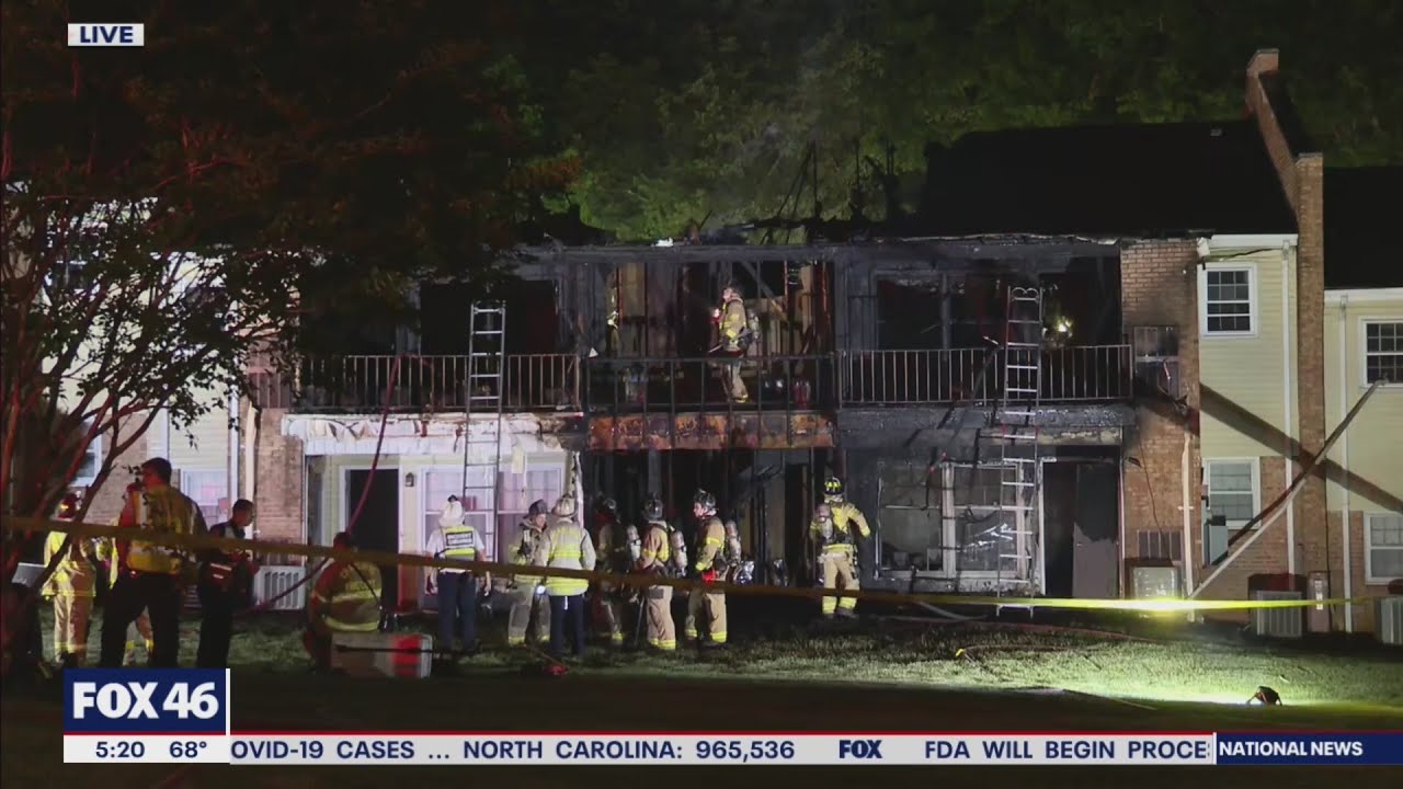 Crews respond to large apartment fire in east Charlotte - YouTube