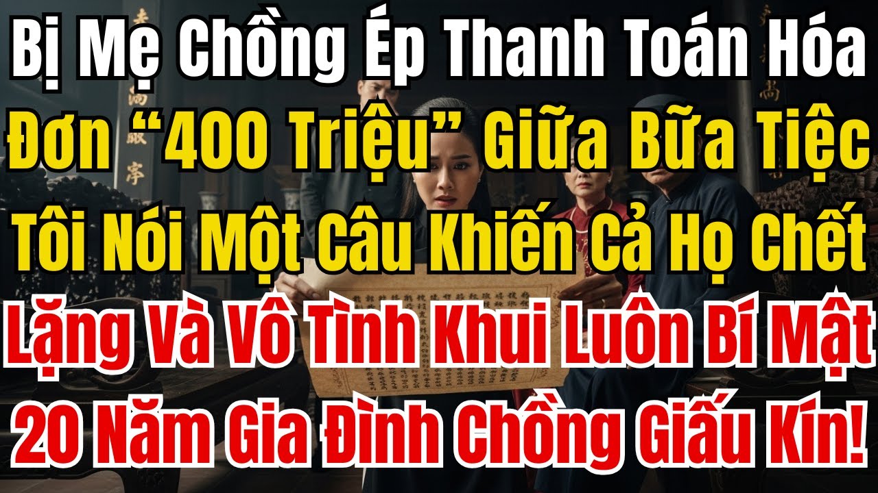 Bị Mẹ Chồng Ép Thanh Toán Hóa Đơn 400 Triệu Giữa Bữa Tiệc, Tôi Nói Một Câu Khiến Cả Họ Chết Lặng...