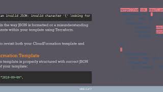 Resolving the invalid JSON Error in Your AWS CloudFormation Template with Terraform