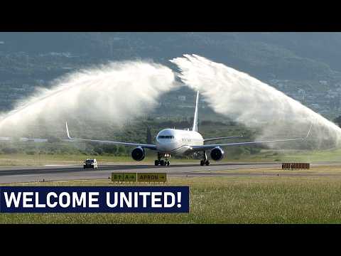 United Airlines Boeing 767-300 - FIRST LANDING at Split Airport!