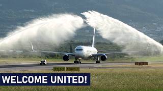 United Airlines Boeing 767-300 - FIRST LANDING at Split Airport!