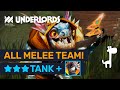 100% MELEE TEAM! Melee Vs Range Challenge Games! | Dota Underlords
