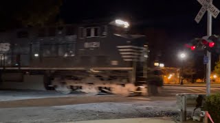 NS 8121 Leads A Late Southbound Stack And Autorack Train Going Towards Macon